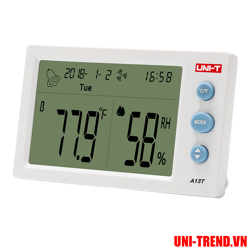 A13T Đồng hồ nhiệt độ, độ ẩm, thời gian Uni-Trend