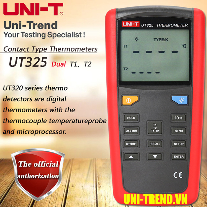 UT325 Đồng hồ đo nhiệt độ tiếp xúc Uni-Trend giao tiếp USB