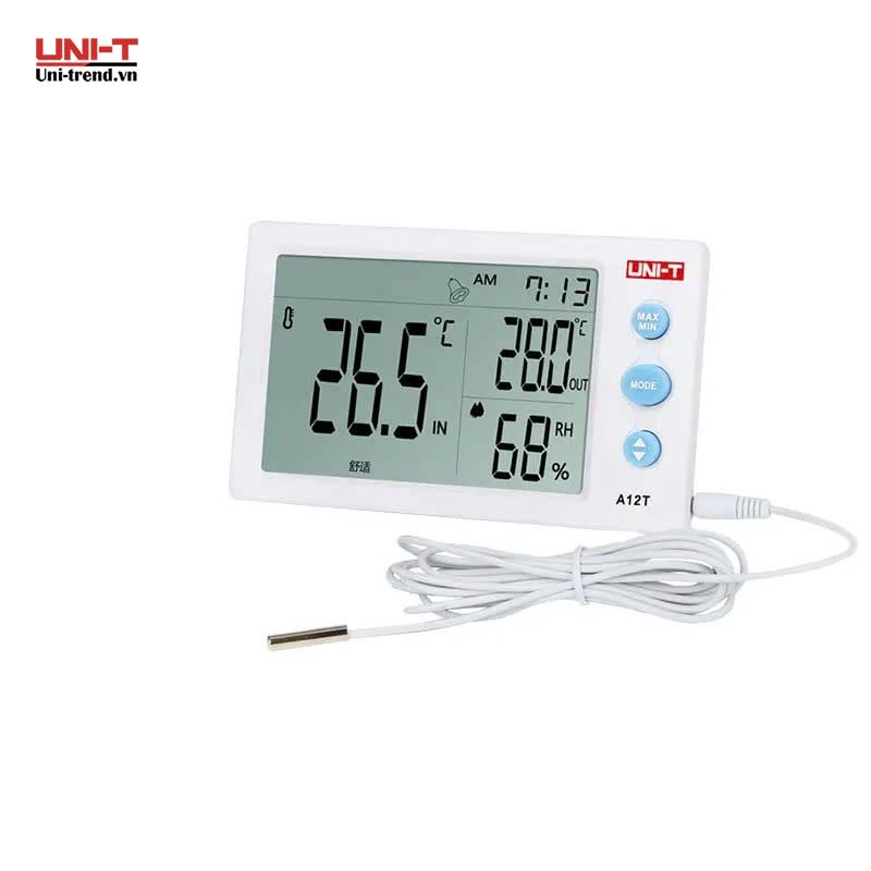 Đồng hồ đo nhiệt độ, độ ẩm UNI-T A12T (-10~50°C, 20~95%RH)