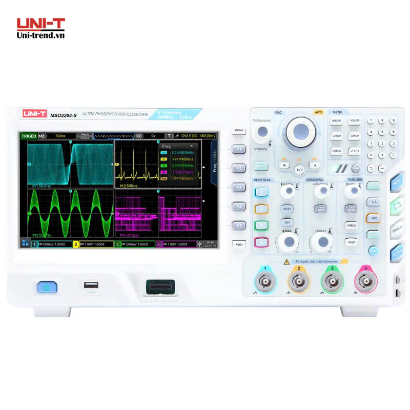 Máy hiện sóng số UNI-T MSO2204-S (200 MHz, 2.0GSa/s, 4+16CH, 50 MHz AFG)