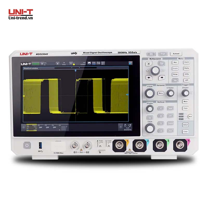 Máy hiện sóng số hỗn hợp UNI-T MSO2204X (200MHz, 5GSa/s, 100Mpts, 4+16CH, MSO)