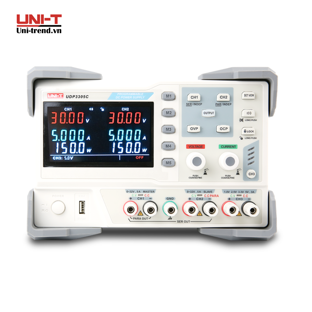 Nguồn điện DC lập trình UNI-T UDP3305C (30V, 5A, 315W, 3CH, Linear)