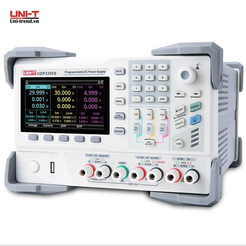 Nguồn điện DC lập trình UNI-T UDP3305S (30V, 5A, 328W, 4CH, Linear)