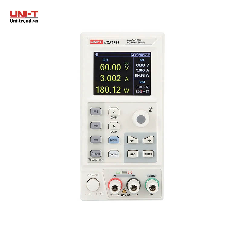 Nguồn điện DC lập trình UNI-T UDP6721 (60V, 8A, 180W, 1CH, Switching)