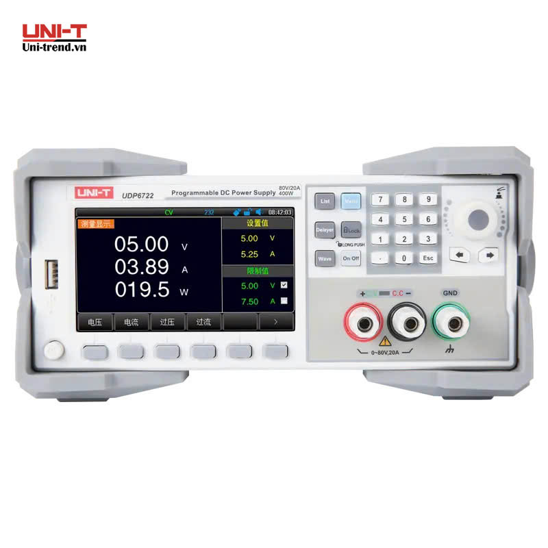 Nguồn điện DC lập trình UNI-T UDP6722 (80V, 20A, 400W, 1CH, Switching)