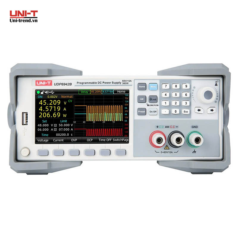 Nguồn điện DC lập trình UNI-T UDP6942B (60V, 15A, 360W, 1CH, Switching)
