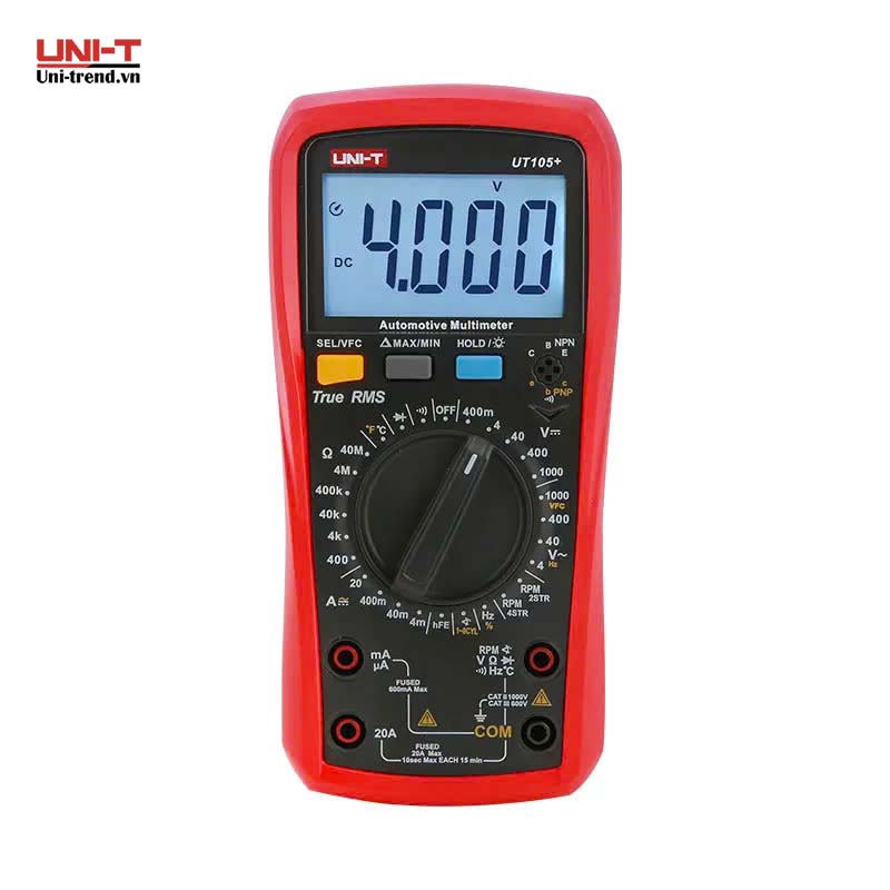 Đồng hồ vạn năng điện tử UNI-T UT105+ (1000V, 10A, TrueRMS, 1000℃)