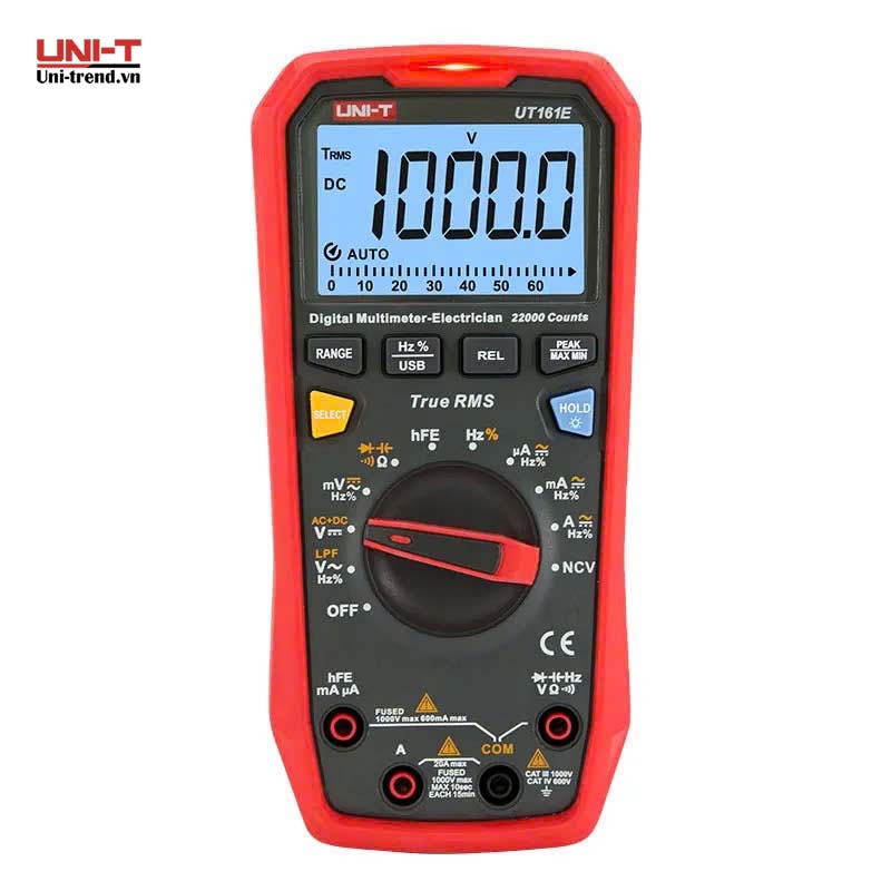 Đồng hồ vạn năng số UNI-T UT161E (1000V, 20A, TrueRMS)