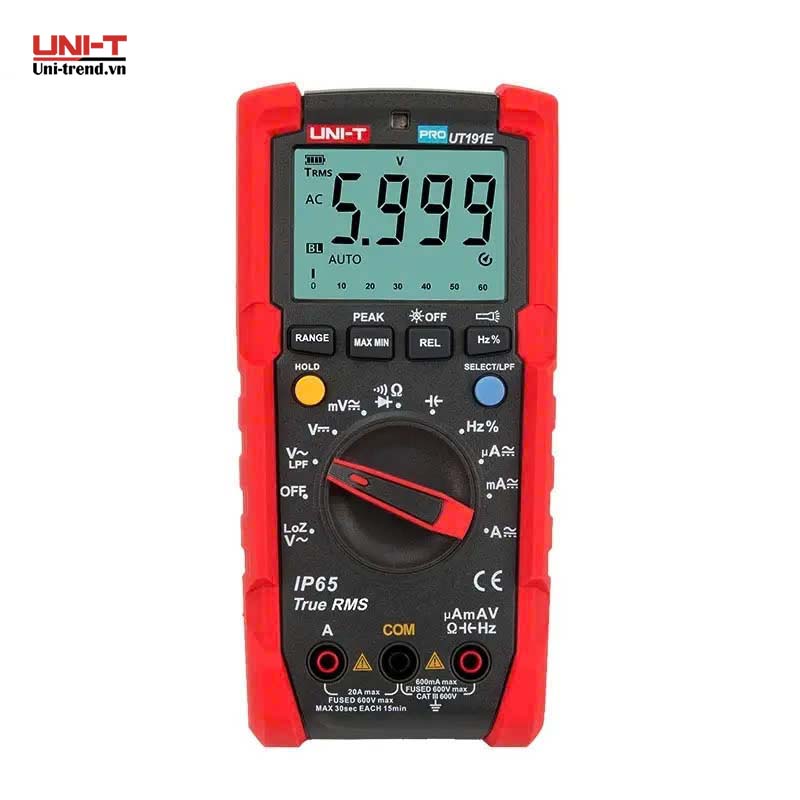 Đồng hồ vạn năng điện tử UNI-T UT191E (600V, 20A, TrueRMS, IP65)