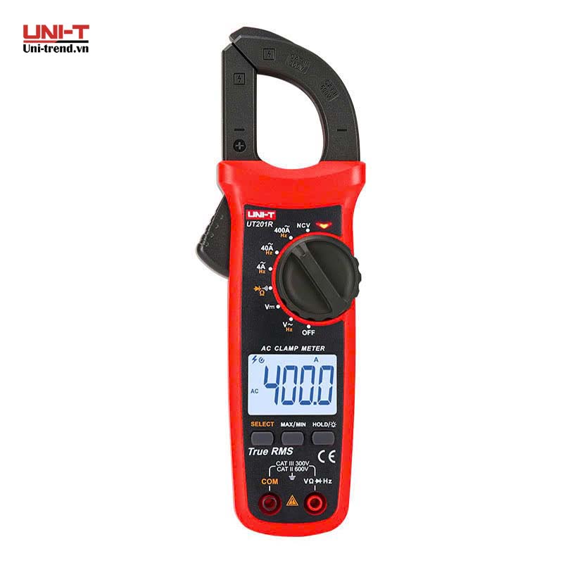 Ampe kìm điện tử UNI-T UT201R (AC 400A, 600V, TrueRMS)