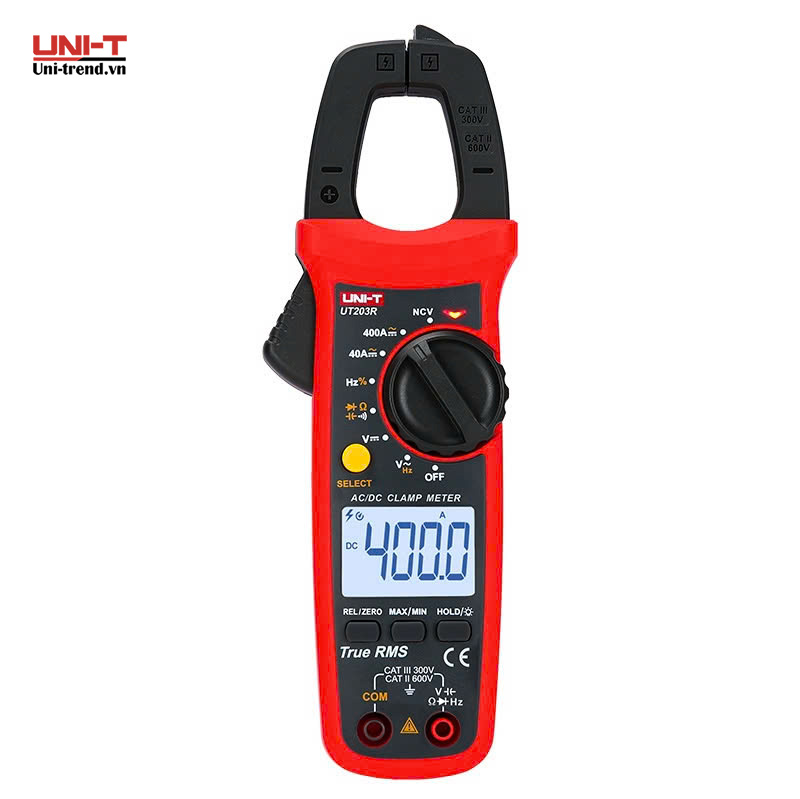 Ampe kìm điện tử UNI-T UT203R (AC/DC 400A, TrueRMS)