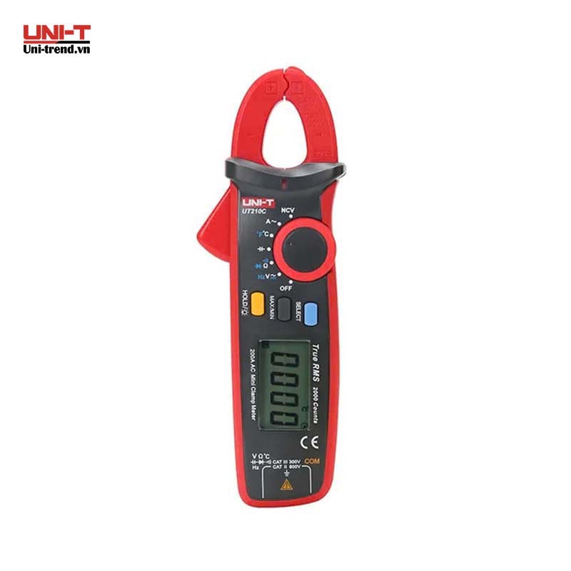 Ampe kìm điện tử Mini UNI-T UT210C (AC 200A, 600V, 1000℃, TrueRMS)