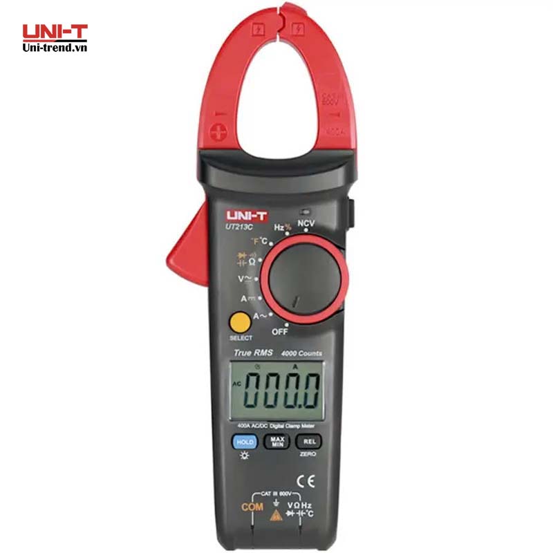 Ampe kìm điện tử UNI-T UT213C (AC/DC 400A, 600V, 1000℃, TrueRMS)