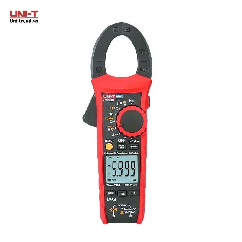 Ampe kìm điện tử UNI-T UT219M (AC 600A, 1000V, IP54, TrueRMS, 1000℃)