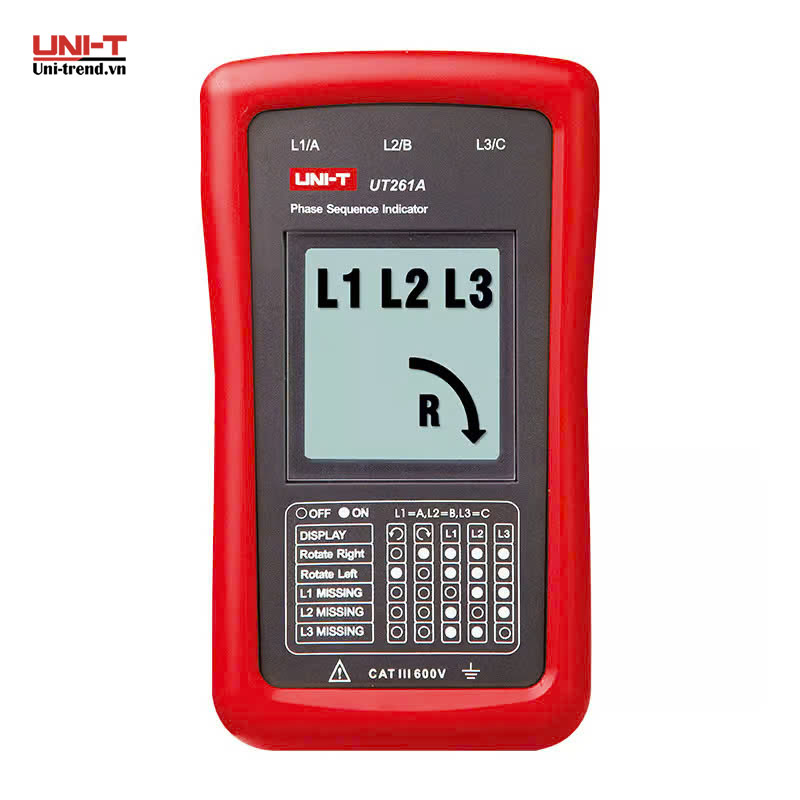 Đồng hồ chỉ thị pha và chiều quay động cơ UNI-T UT261A (690V, 400Hz)