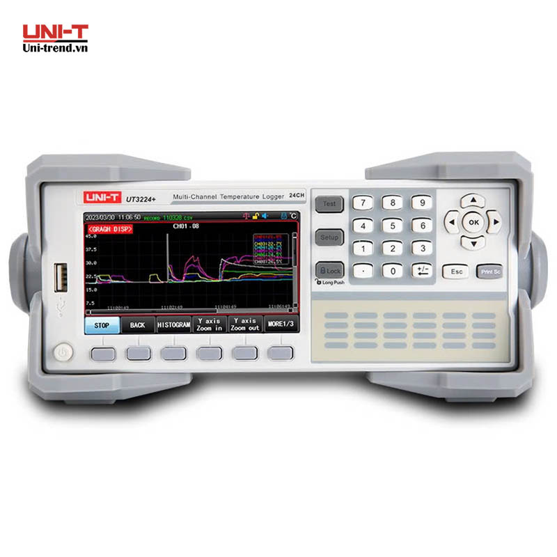 Máy đo ghi nhiệt độ đa kênh UNI-T UT3224+ (-200~1800℃, 24CH)