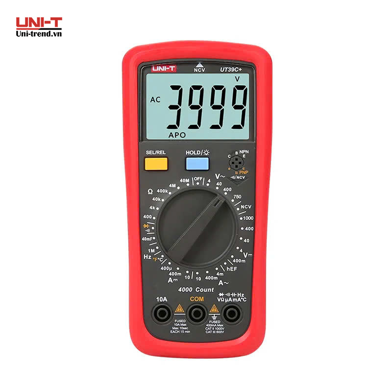 Đồng hồ vạn năng điện tử UNI-T UT39C+ (1000V, 10A, 1000℃, NCV)