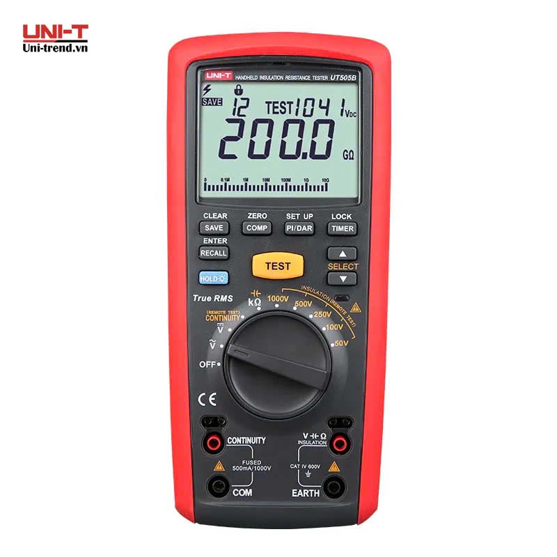 Máy đo điện trở cách điện UNI-T UT505B (200GΩ, 1000V, TrueRMS)
