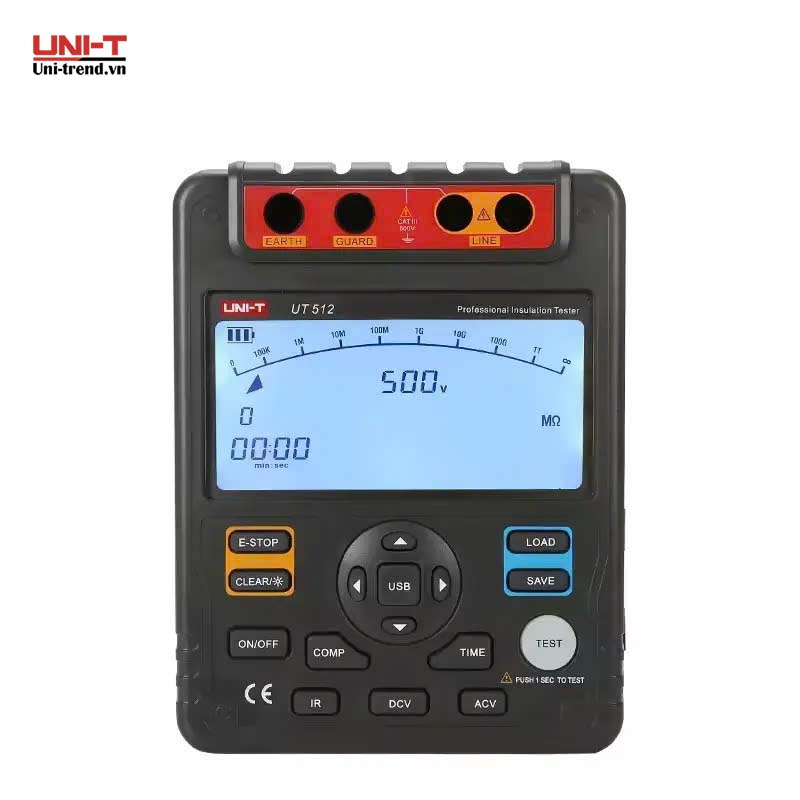 Máy đo điện trở cách điện UNI-T UT512 (100GΩ, 2500V, PI, DAR)