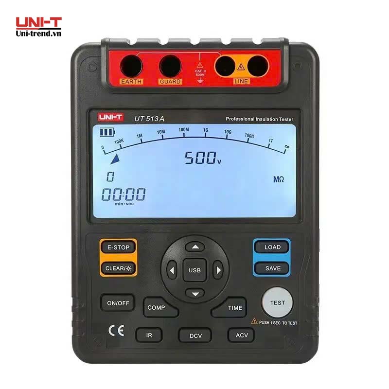 Máy đo điện trở cách điện UNI-T UT513A (1TΩ, 5000V)