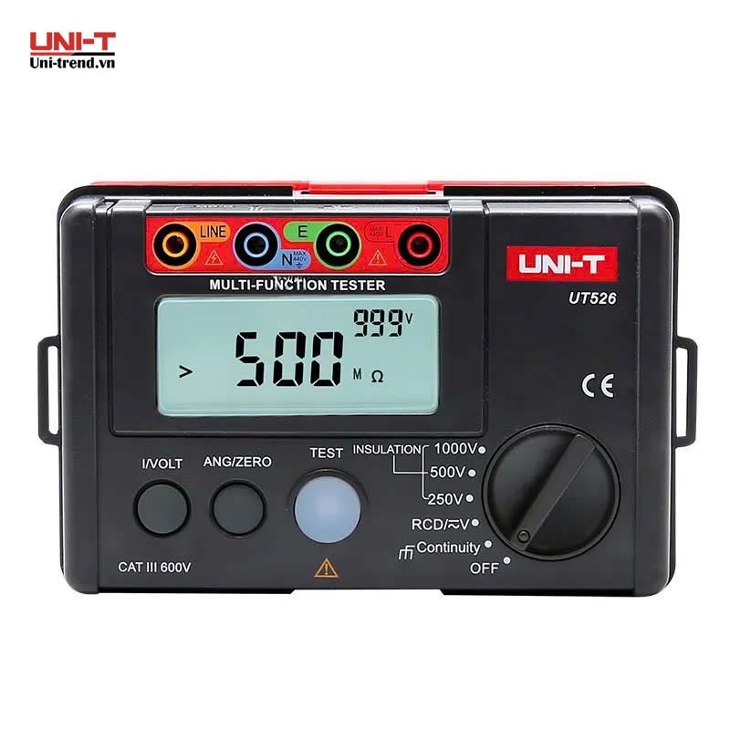 Máy kiểm tra điện đa năng UNI-T UT526 (đo cách điện 1000V, dòng rò, RCD)
