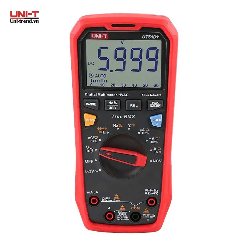 Đồng hồ vạn năng điện tử UNI-T UT61D+ (HVAC, TrueRMS, NCV, Auto, LoZ)