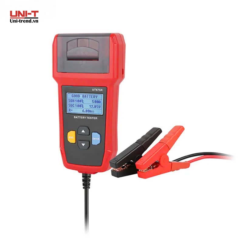 Máy kiểm tra pin, ắc quy UNI-T UT675A (7~30VDC, USB, tích hợp máy in)