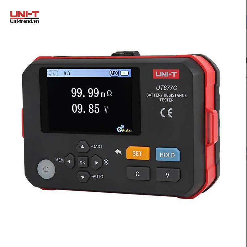 Máy đo nội trở ắc quy UNI-T UT677C (0.000mΩ -3Ω, 0~120V, Bluetooth)