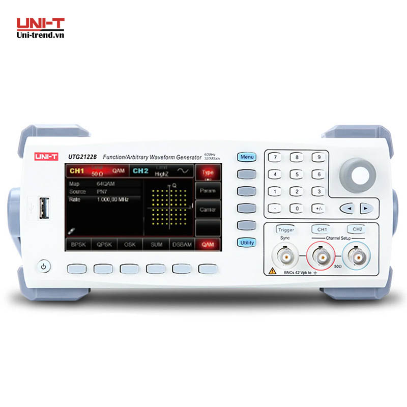 Máy phát xung UNI-T UTG2122B (120MHz, 320MS/s, 16Mpts, 2CH)
