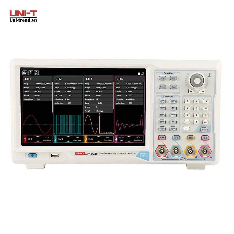 Máy phát xung UNI-T UTG9604T (600MHz, 2.5GSa/s, 64Mpts, 4CH)