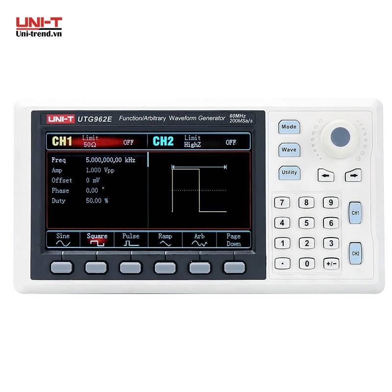 Máy phát xung UNI-T UTG962E (60MHz, 200MS/s, 2CH, 4Kpts)