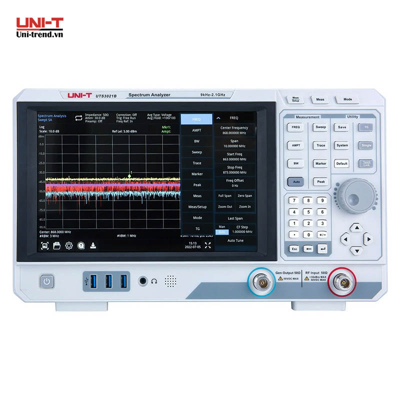 Máy phân tích phổ UNI-T UTS3021B (2.1GHz, 1Hz~3 MHz, -161dBm/Hz)