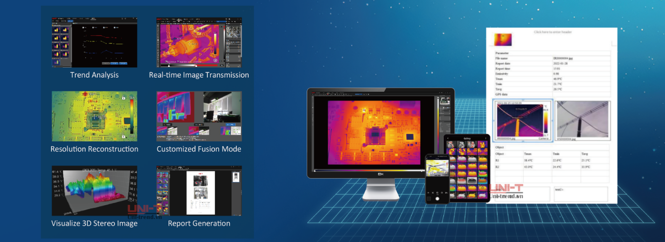 Camera nhiệt có phẩn mềm phân tích kết nối máy tính và có wifi