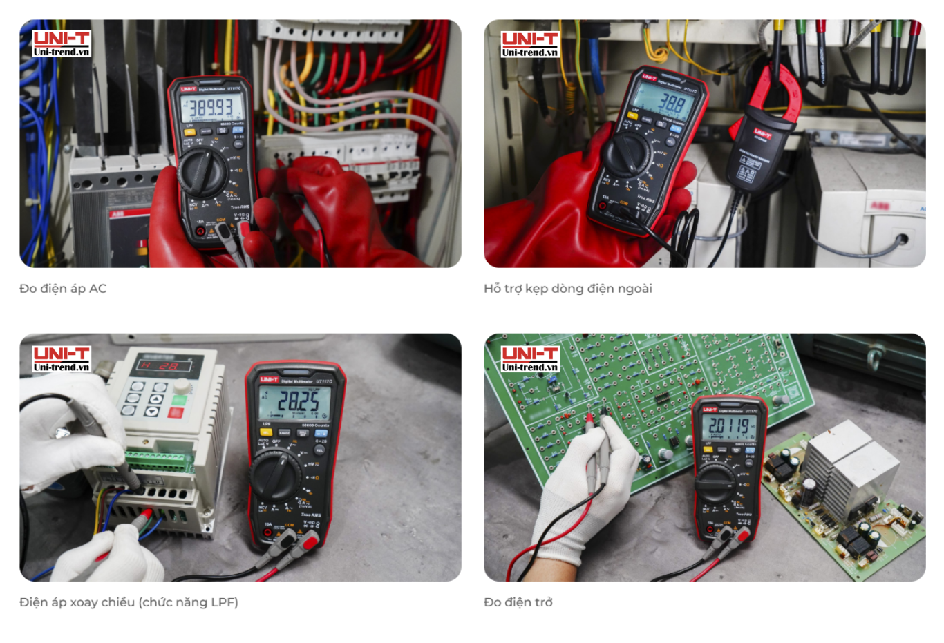 Đồng hồ vạn năng UT117C đo điện công nghiệp, sửa biến tần và mạch điện tử